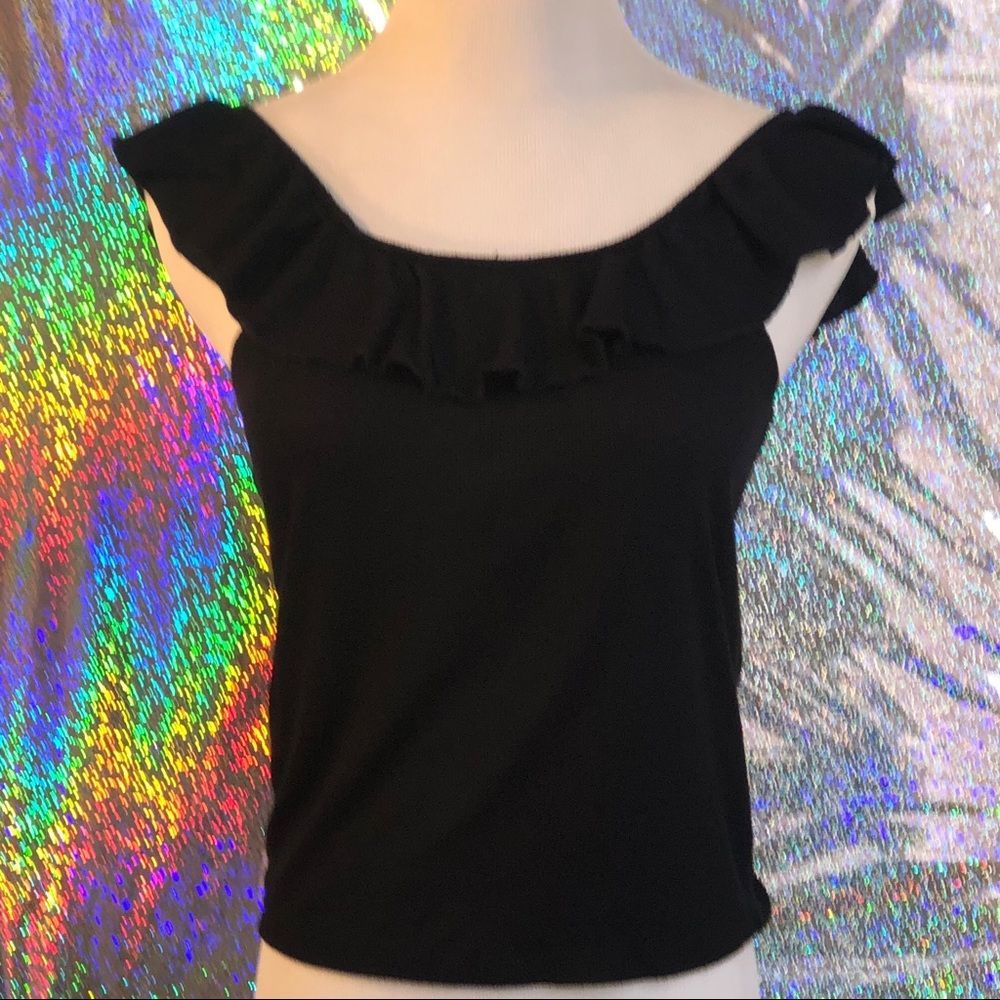 Ruffle Neckline Top